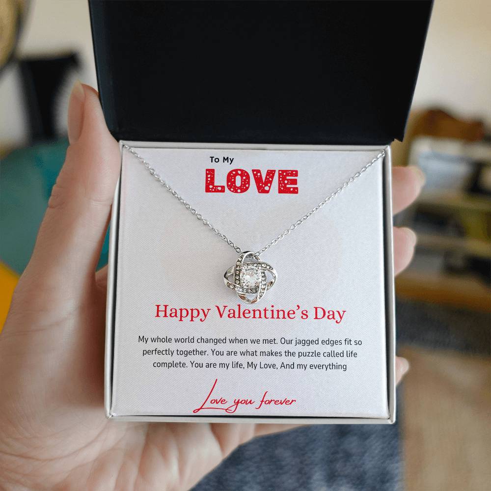 To My Love - Perfectly Together -Love Knot Necklace - Love You Forever