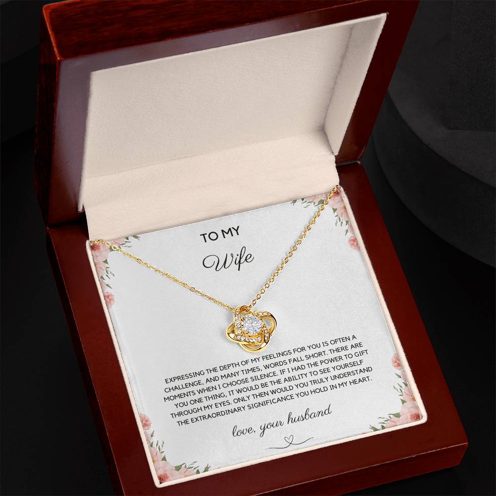 To My Wife - Woven With Love - Love Knot Necklace - Love Your Husband