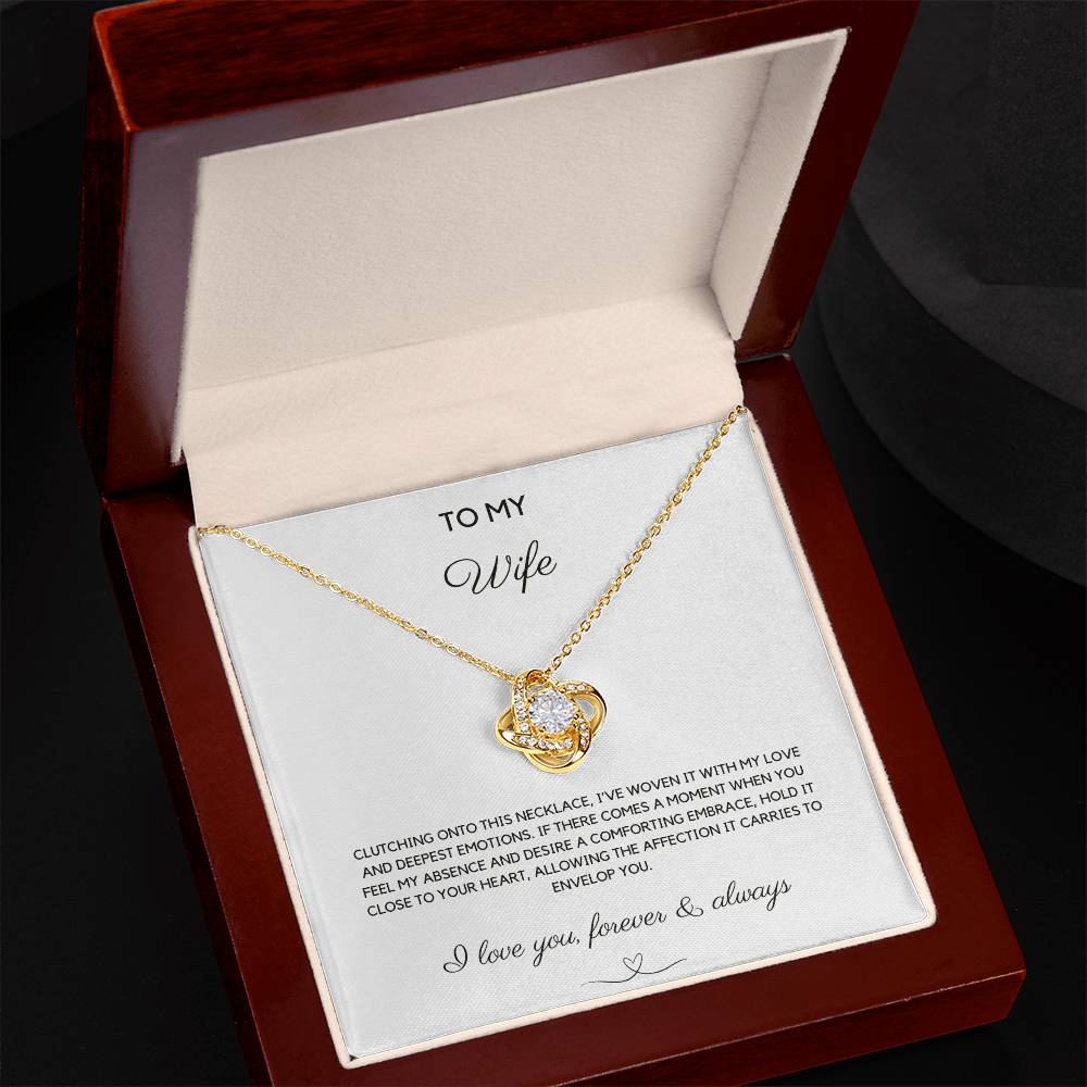 To My Wife - Woven With Love - Love Knot Necklace - Love You Forever