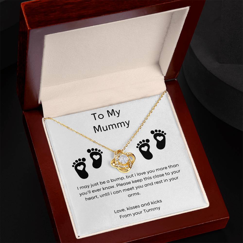 To My Mummy - Small Bump - Love Knot Necklace