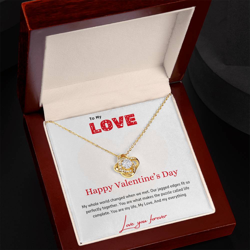 To My Love - Perfectly Together -Love Knot Necklace - Love You Forever