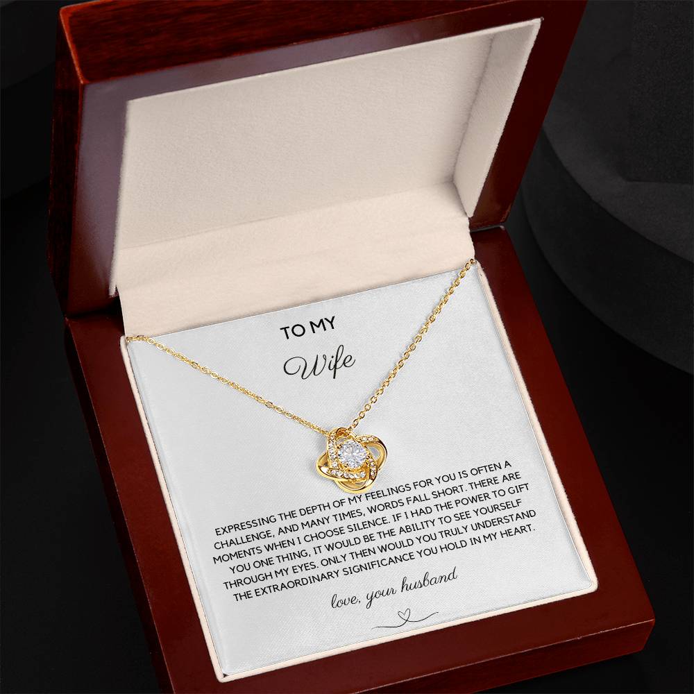 To My Wife - Expressing Feelings - Love Knot Necklace - Love Your Husband