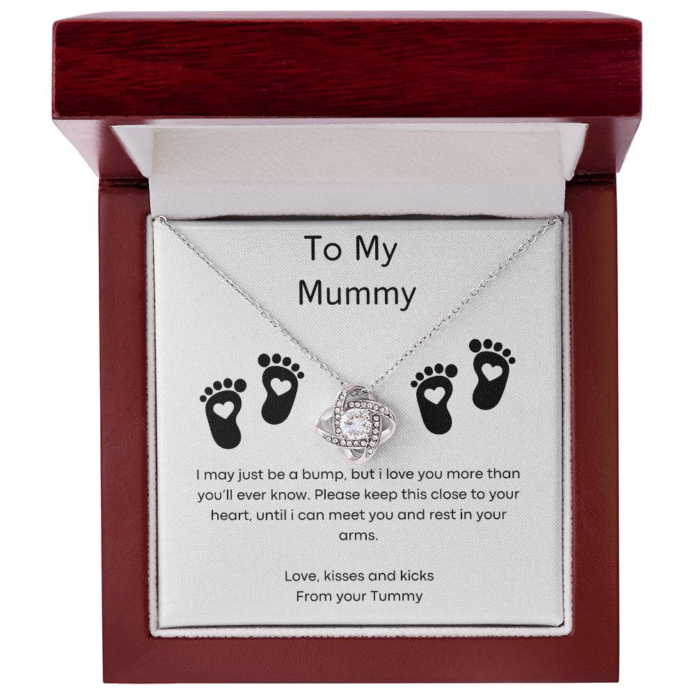 To My Mummy - Small Bump - Love Knot Necklace