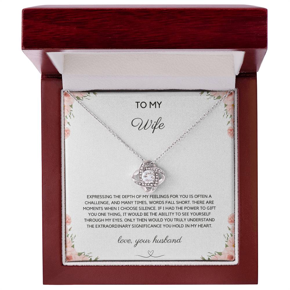 To My Wife - Woven With Love - Love Knot Necklace - Love Your Husband