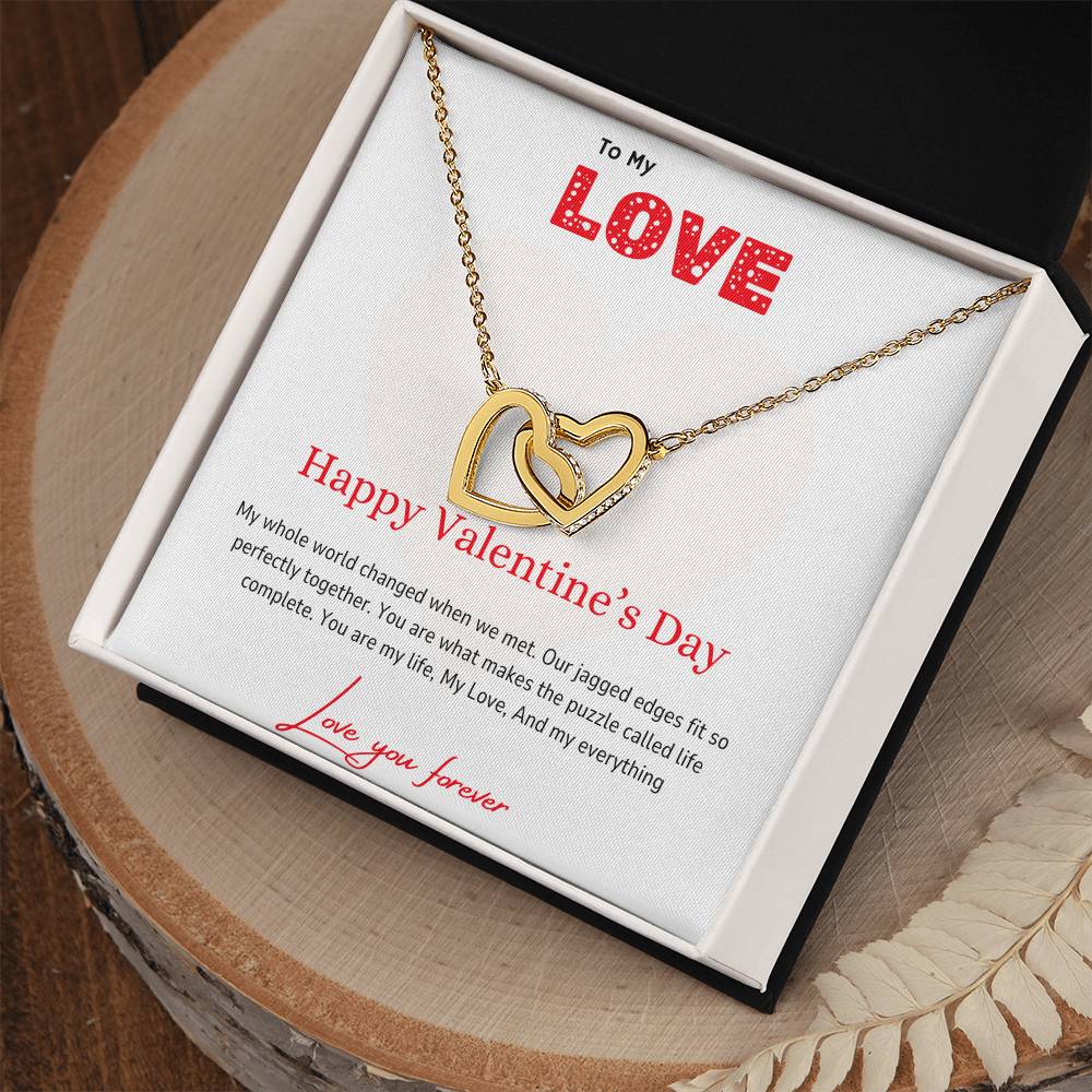 To My Love - Perfectly Together - Interlocking Hearts Necklace - Love You Forever