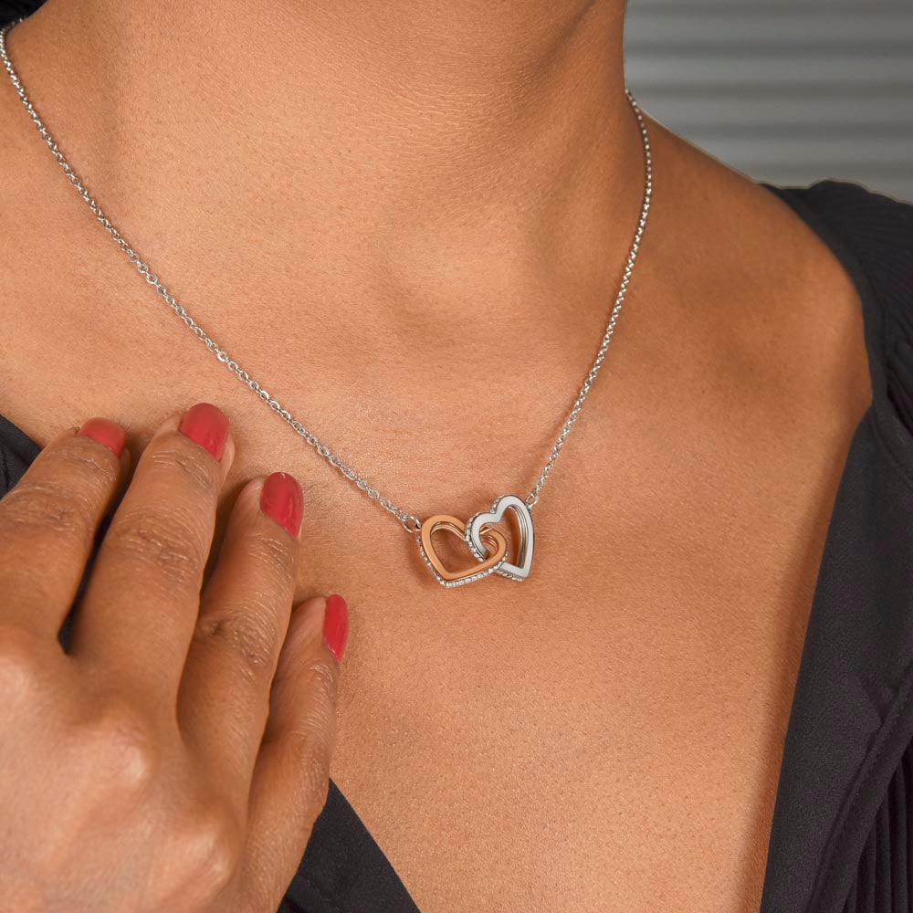 To My Sister - Warm Embrace - Interlocking Hearts Necklace - Love You Always