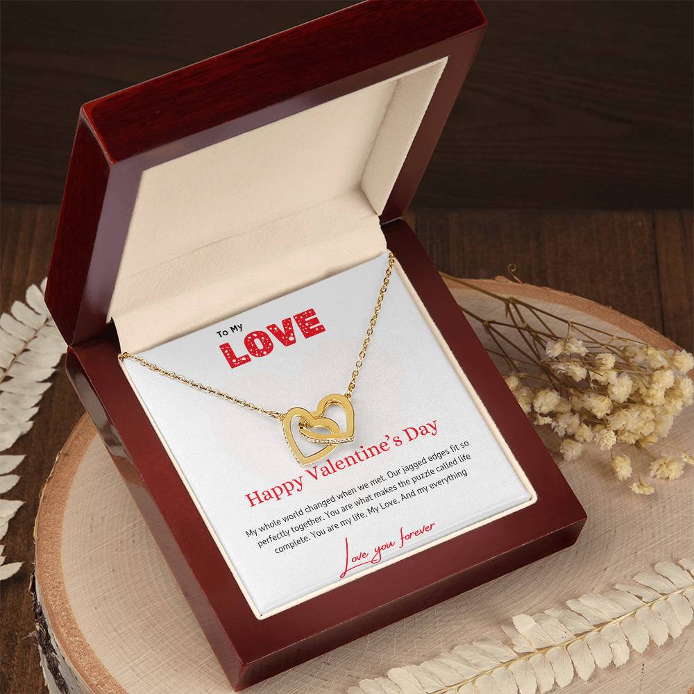 To My Love - Perfectly Together - Interlocking Hearts Necklace - Love You Forever