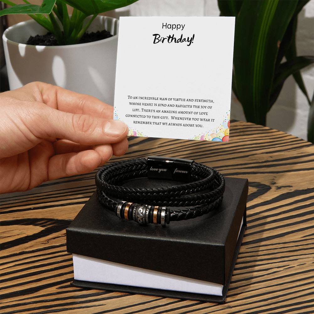 Happy Birthday - Incredible Man - Love Bracelet