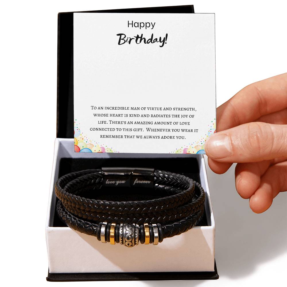 Happy Birthday - Incredible Man - Love Bracelet