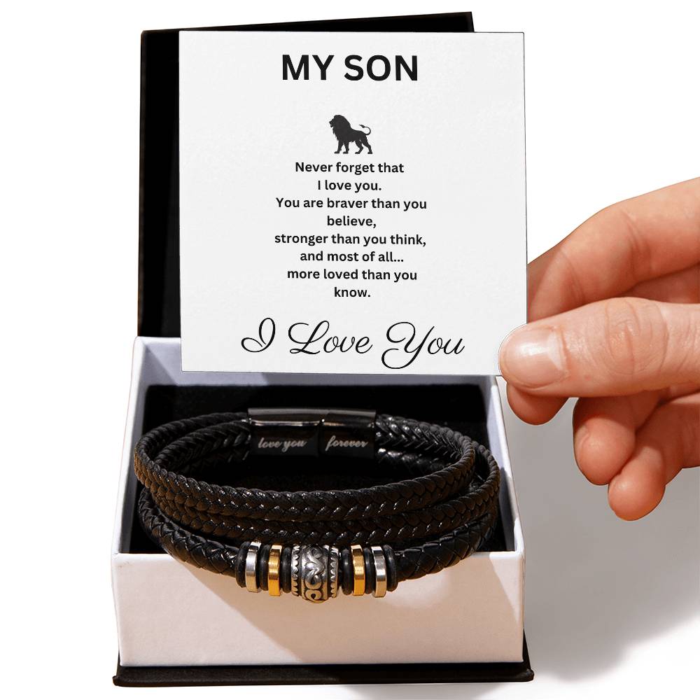 To My Son - Forever Love Bracelet - I Love You  (FREE GIFT BAG)