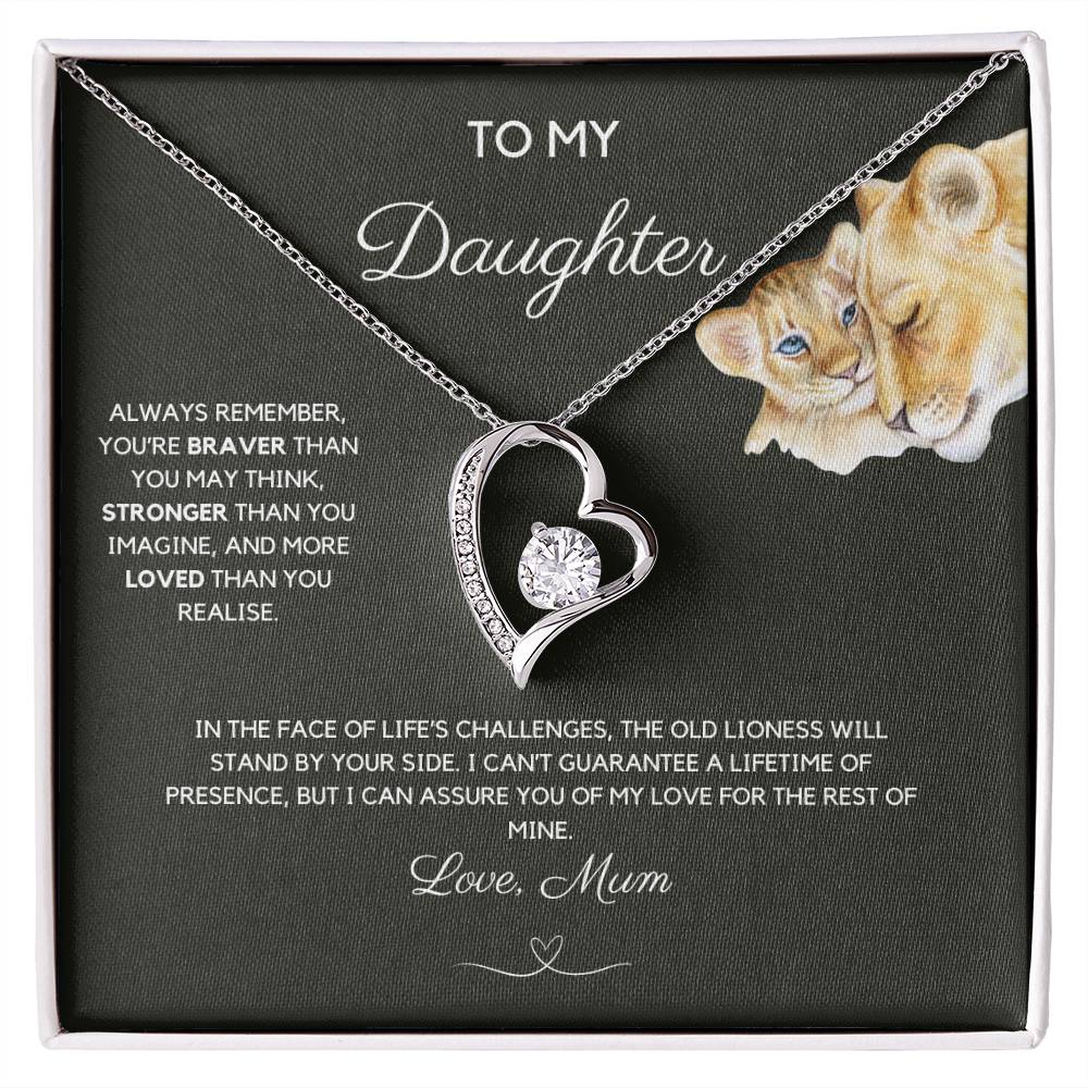 To My Daughter - Always Remember - Forever Love Necklace - Love Mum