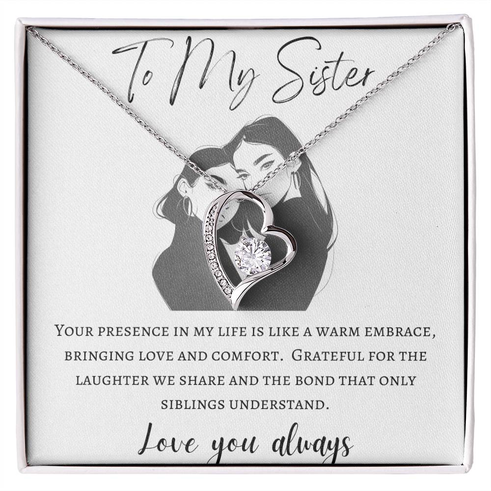 To My Sister - Warm Embrace - Forever Love Necklace - Love You Always