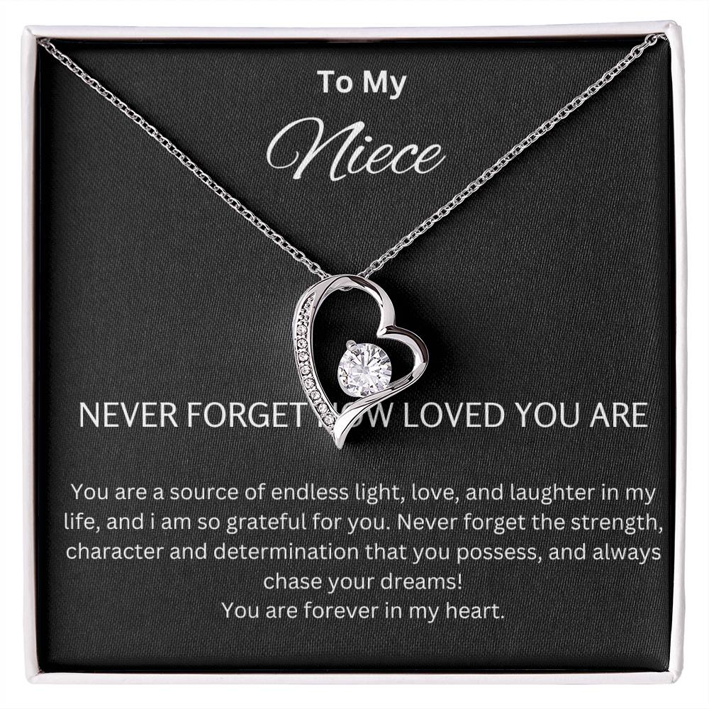 To My Niece - Chase Your Dreams - Forever Love Necklace