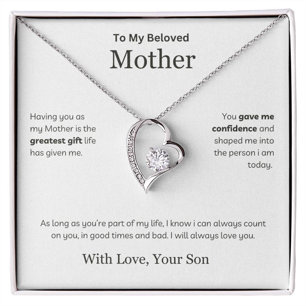 To My Beloved Mother - Forever Love Necklace - Your Son  (FREE GIFT BAG)