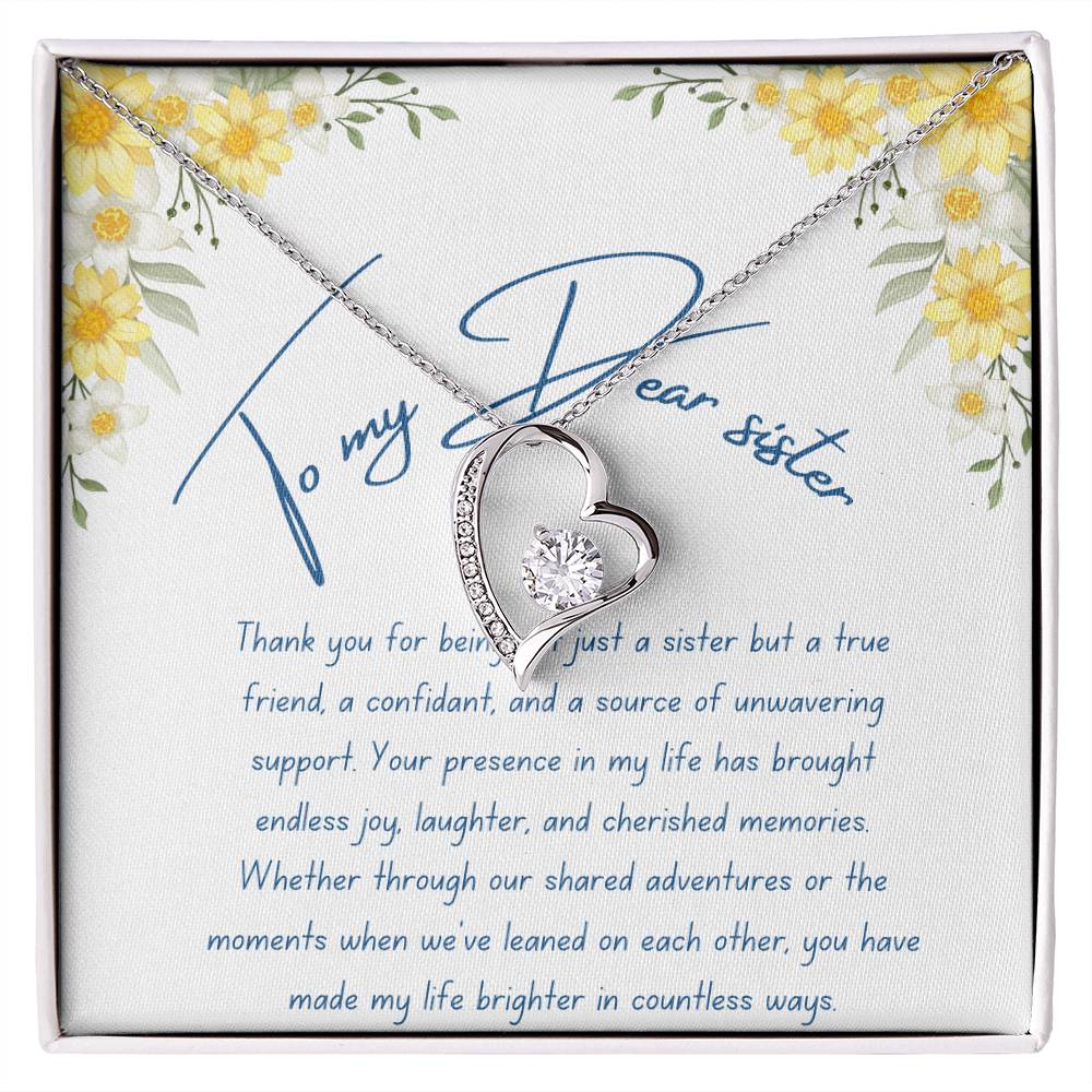 To My Dear Sister- Cherished Memories - Forever Love Necklace