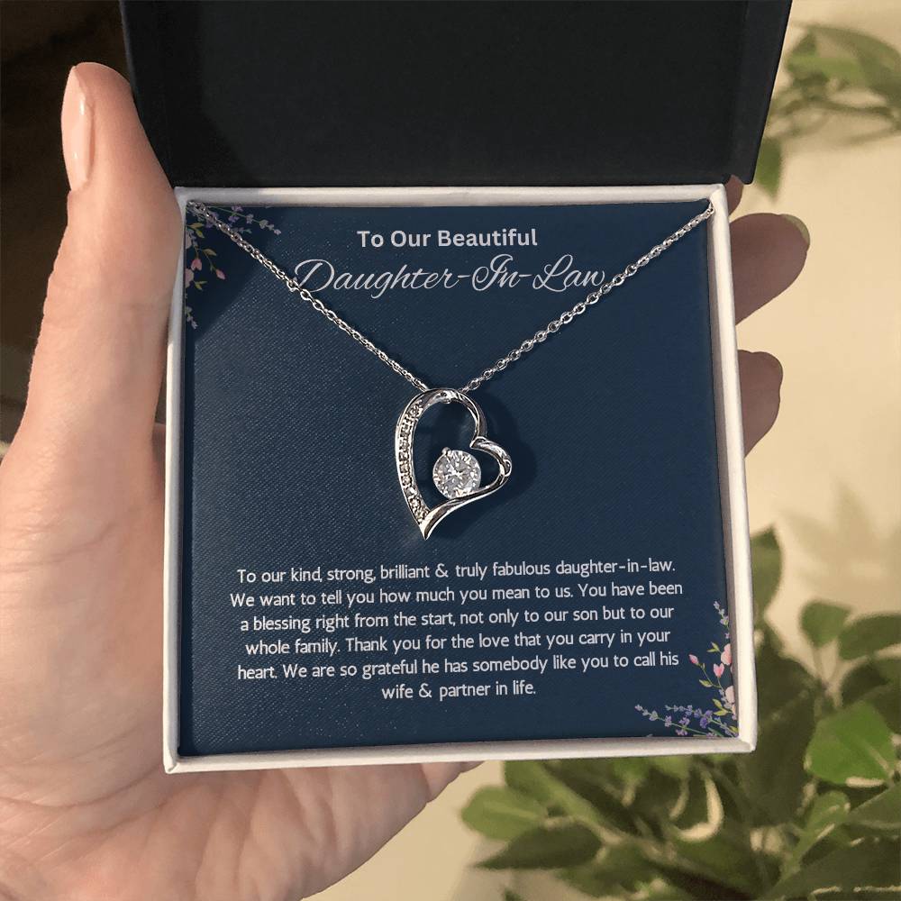 To Our Beautiful Daughter-In-Law - Truly Fabulous - Forever Love Necklace