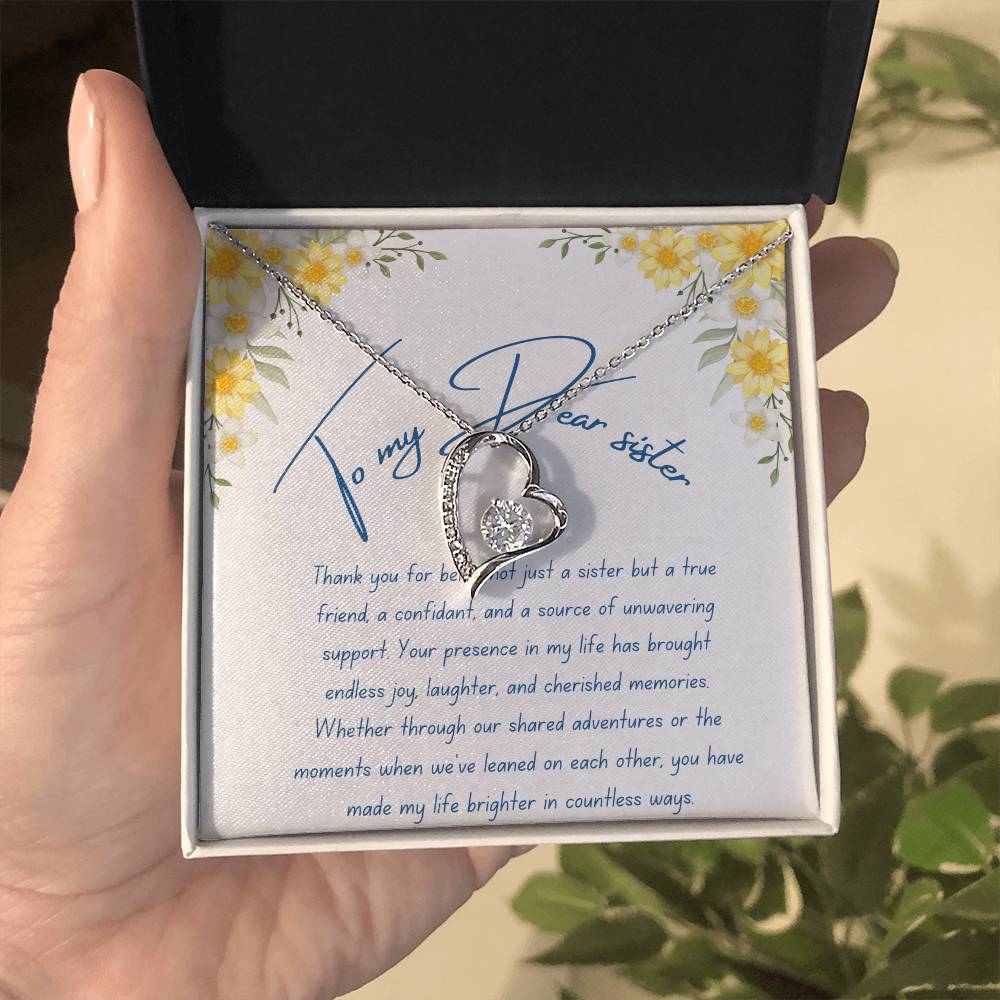 To My Dear Sister- Cherished Memories - Forever Love Necklace