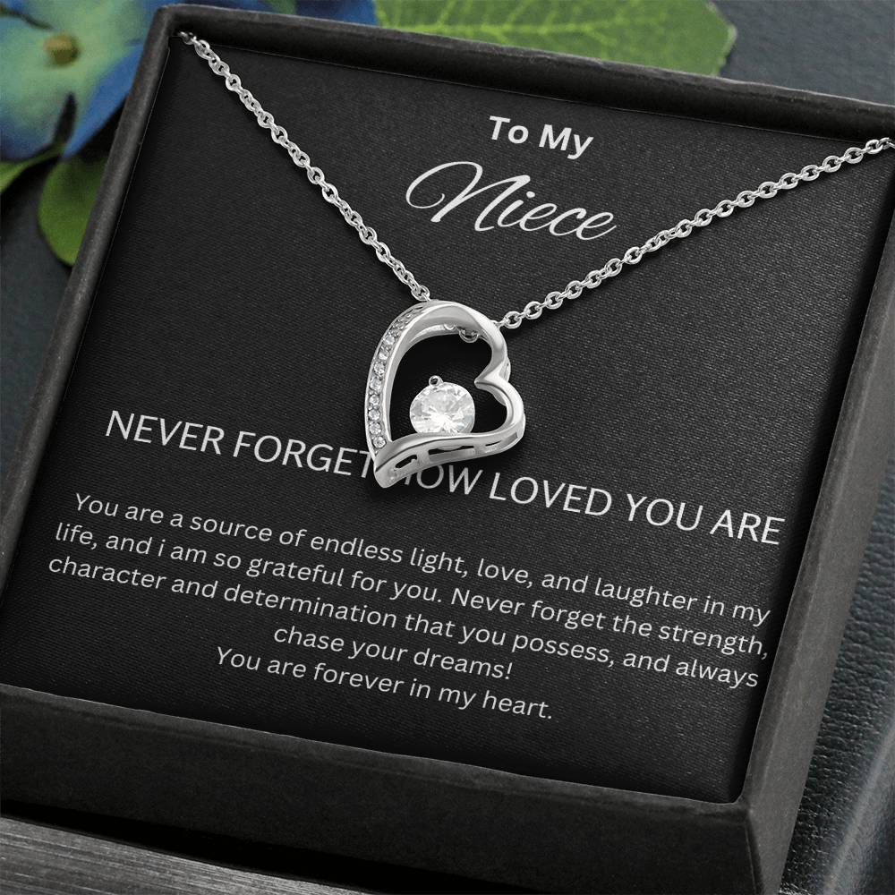 To My Niece - Chase Your Dreams - Forever Love Necklace