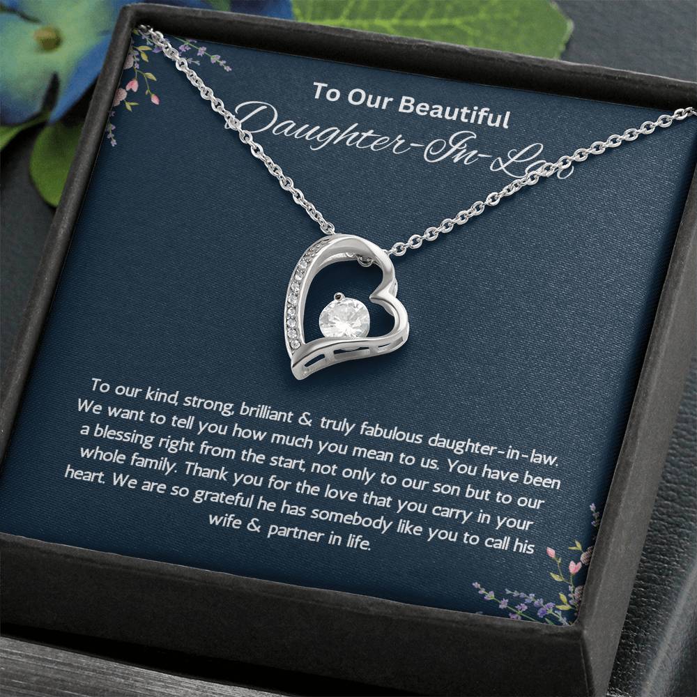 To Our Beautiful Daughter-In-Law - Truly Fabulous - Forever Love Necklace