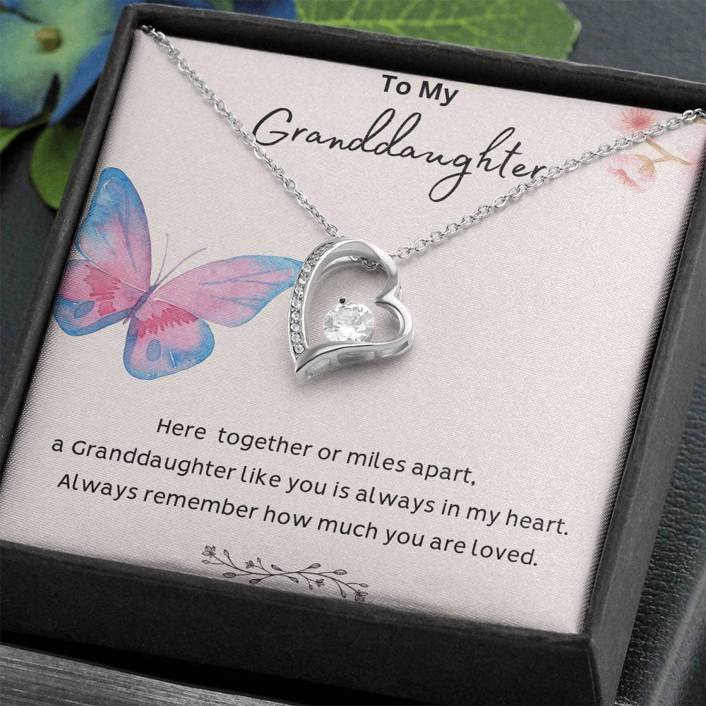 To My Granddaughter - Always Remember - Forever Love Necklace