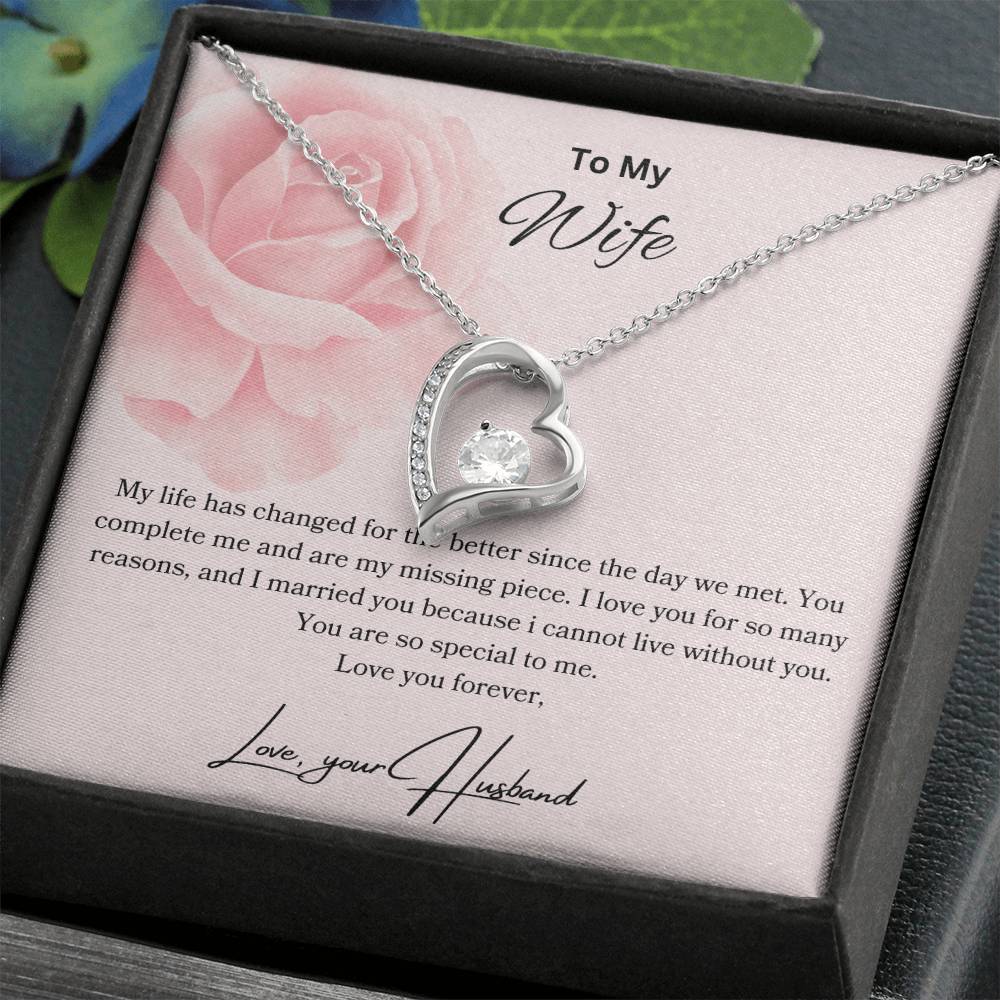 To My Wife - You Complete Me - Forever Love Necklace - Love your Husband