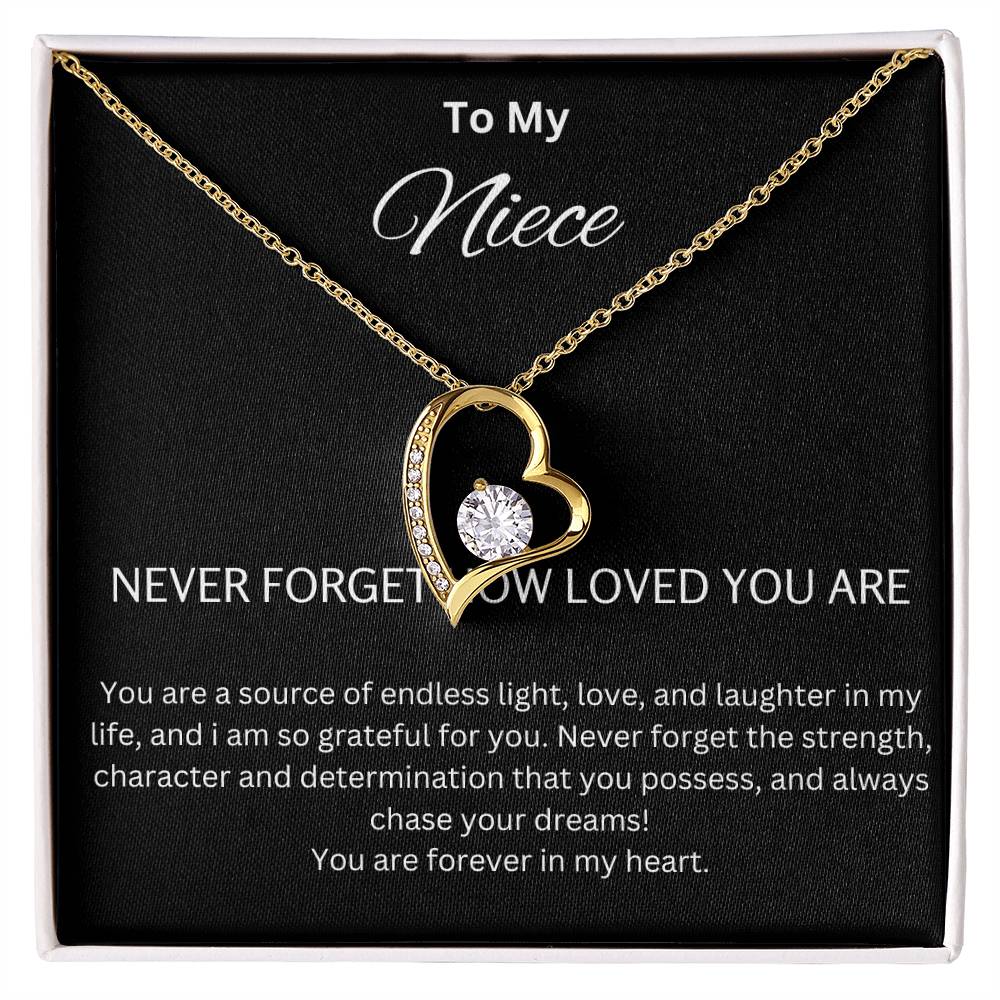 To My Niece - Chase Your Dreams - Forever Love Necklace