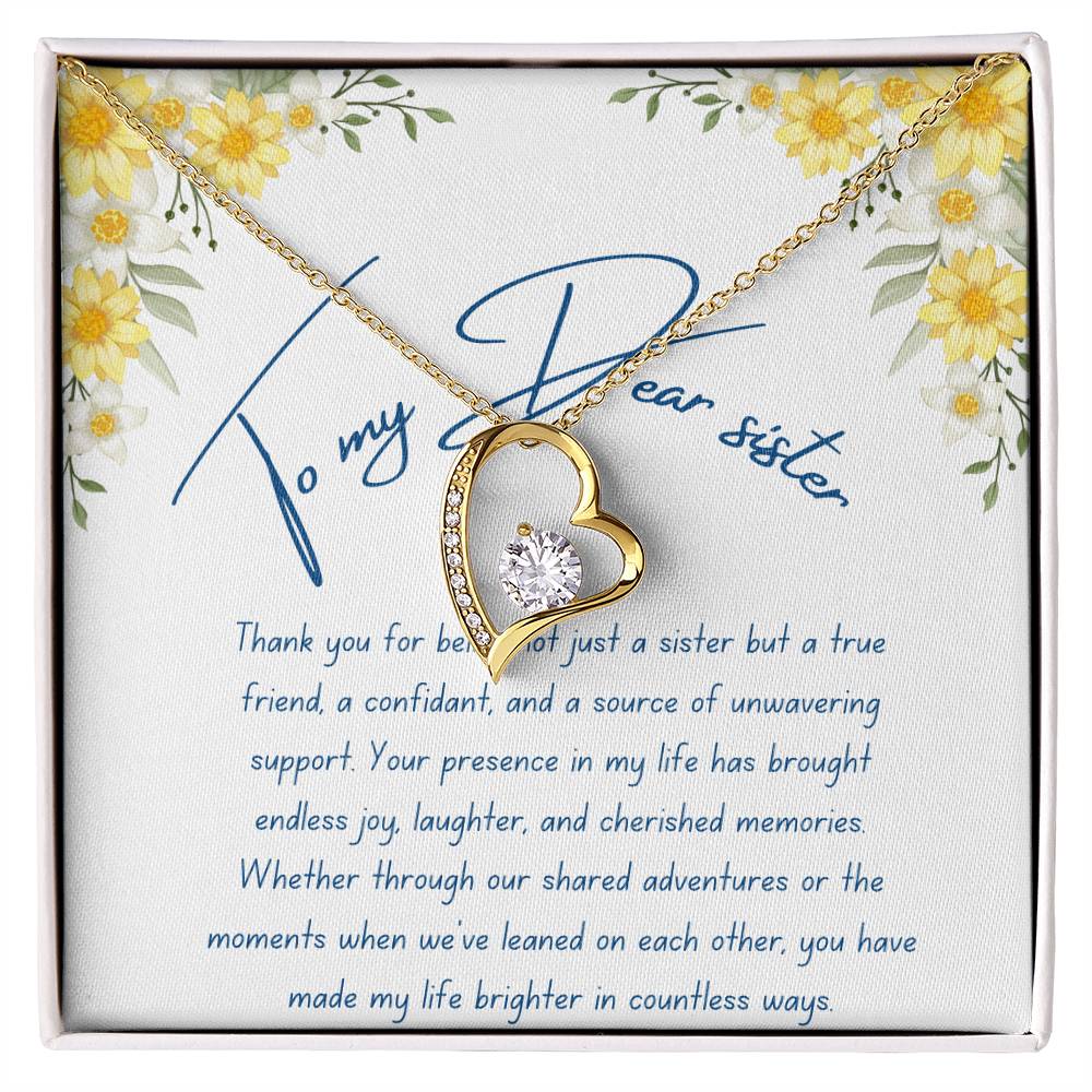 To My Dear Sister- Cherished Memories - Forever Love Necklace