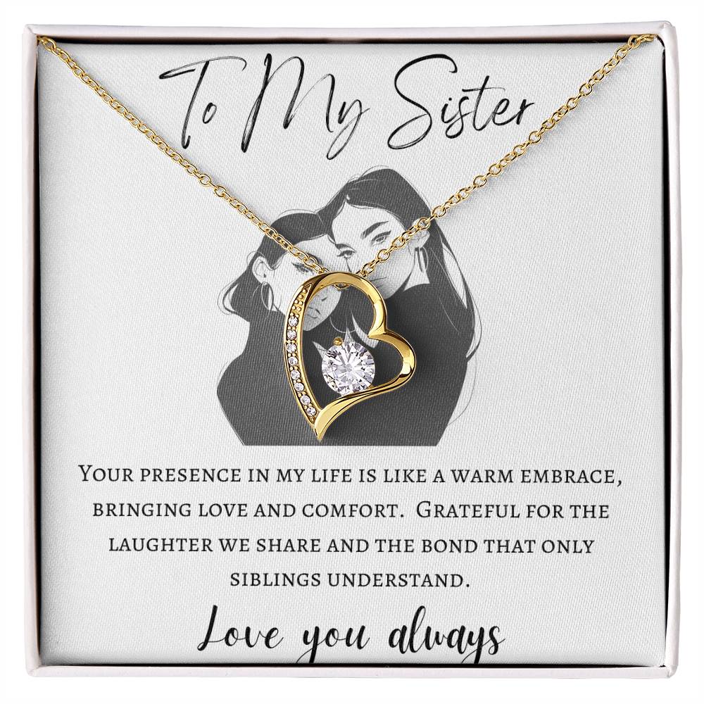 To My Sister - Warm Embrace - Forever Love Necklace - Love You Always