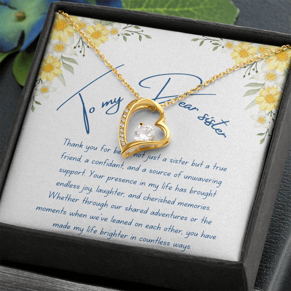 To My Dear Sister- Cherished Memories - Forever Love Necklace