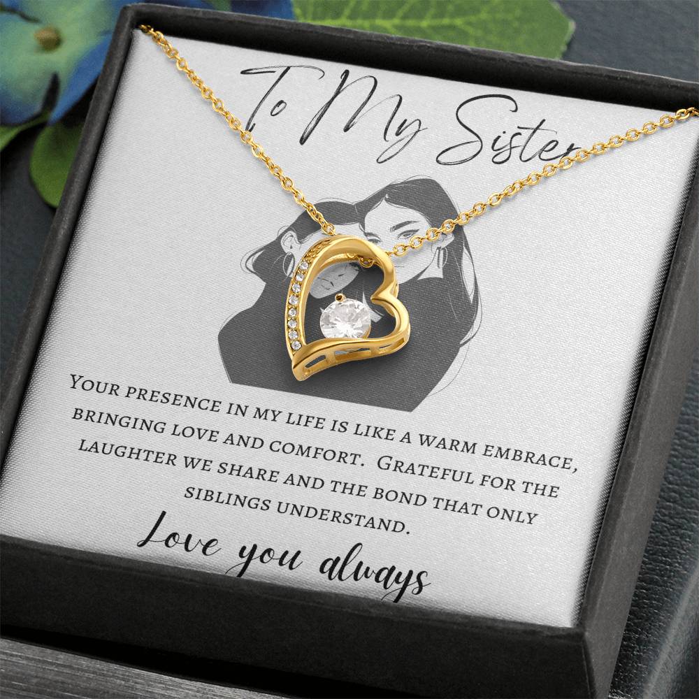 To My Sister - Warm Embrace - Forever Love Necklace - Love You Always