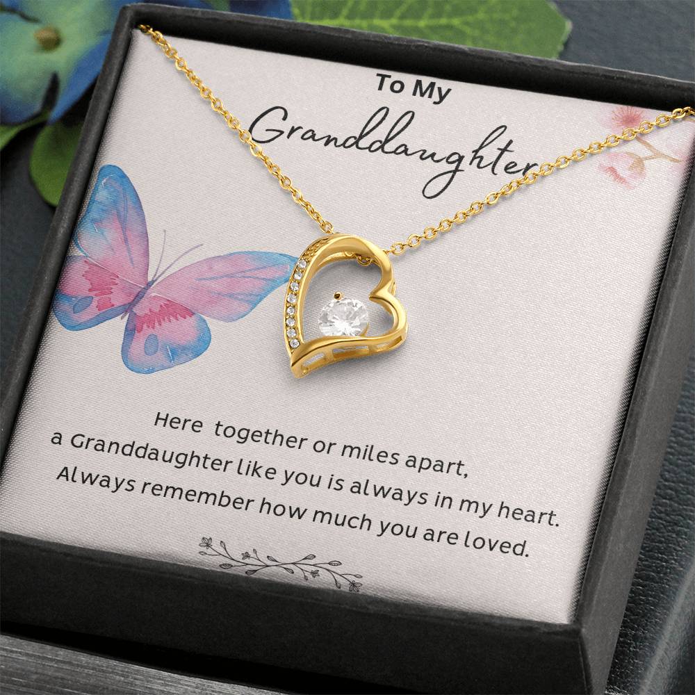 To My Granddaughter - Always Remember - Forever Love Necklace