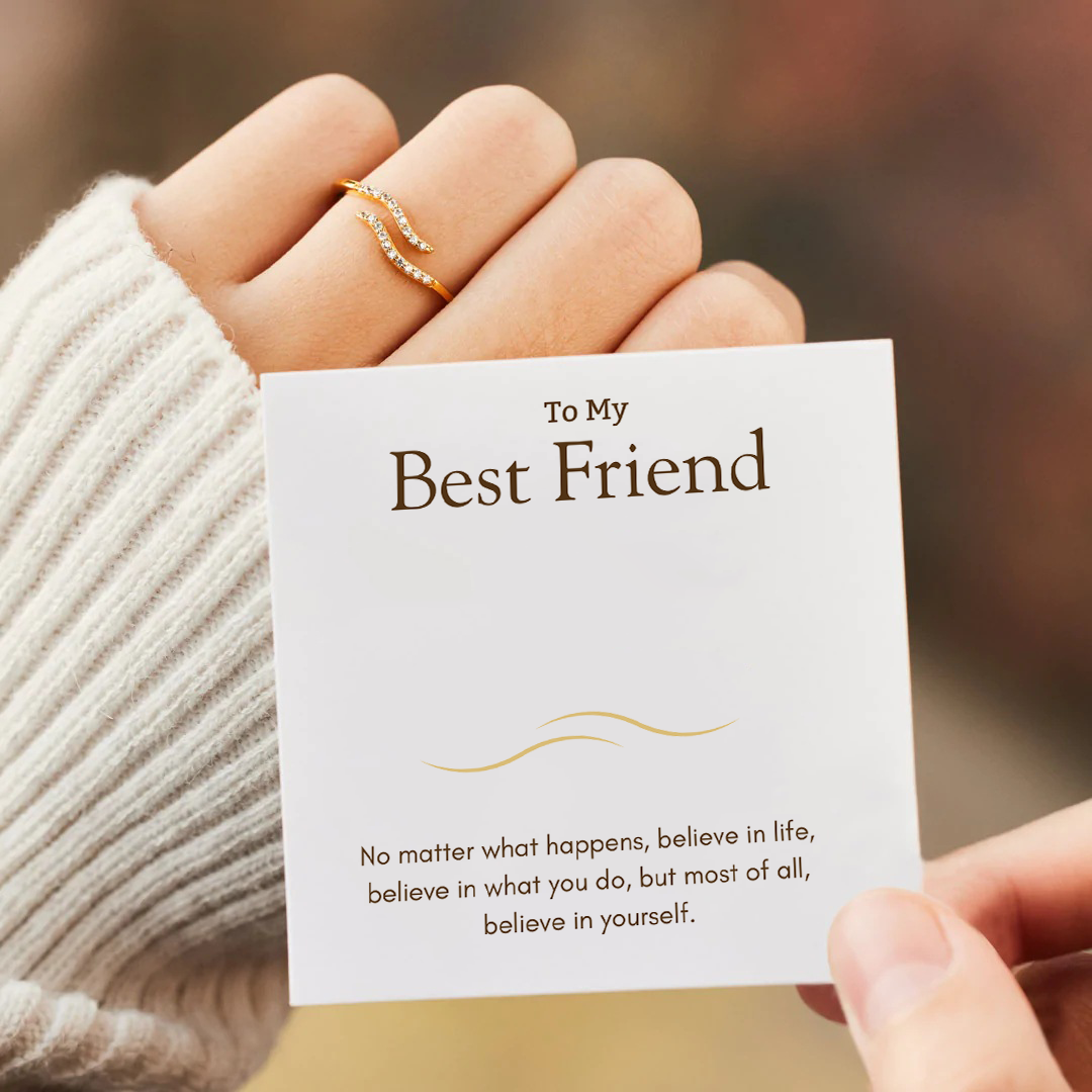 TO MY BEST FRIEND- BELIEVE IN YOURSELF - ENCHANTED WAVES HUG RING