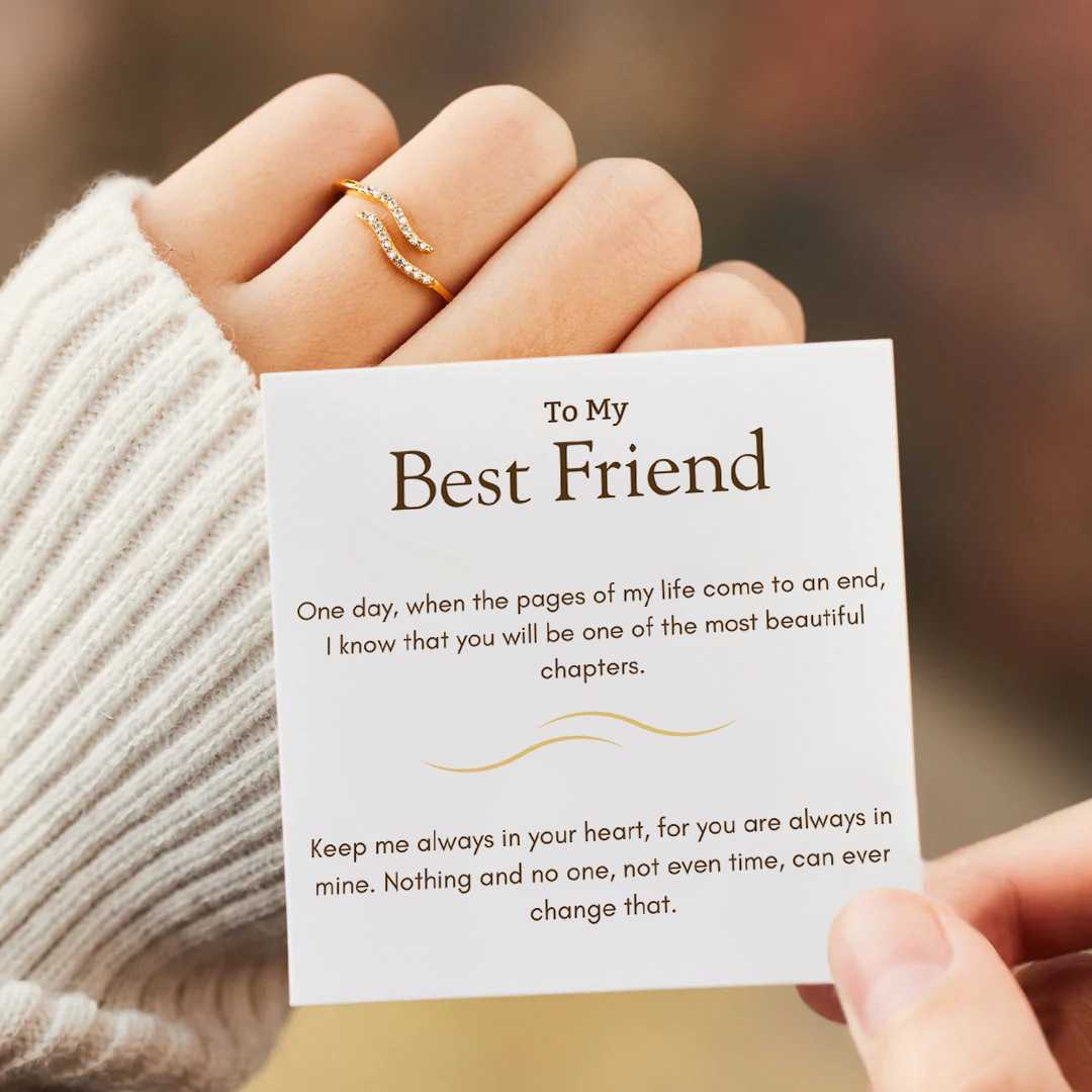 TO MY BEST FRIEND - MOST BEAUTIFUL CHAPTER - ENCHANTED WAVES HUG RING