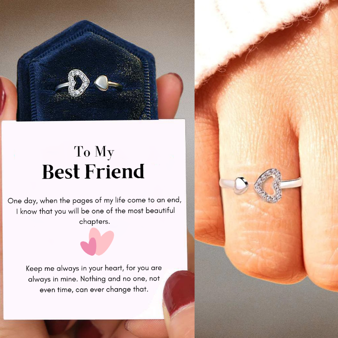 TO MY BEST FRIEND- MOST BEAUTIFUL CHAPTER - STERLING HEART HARMONY RING