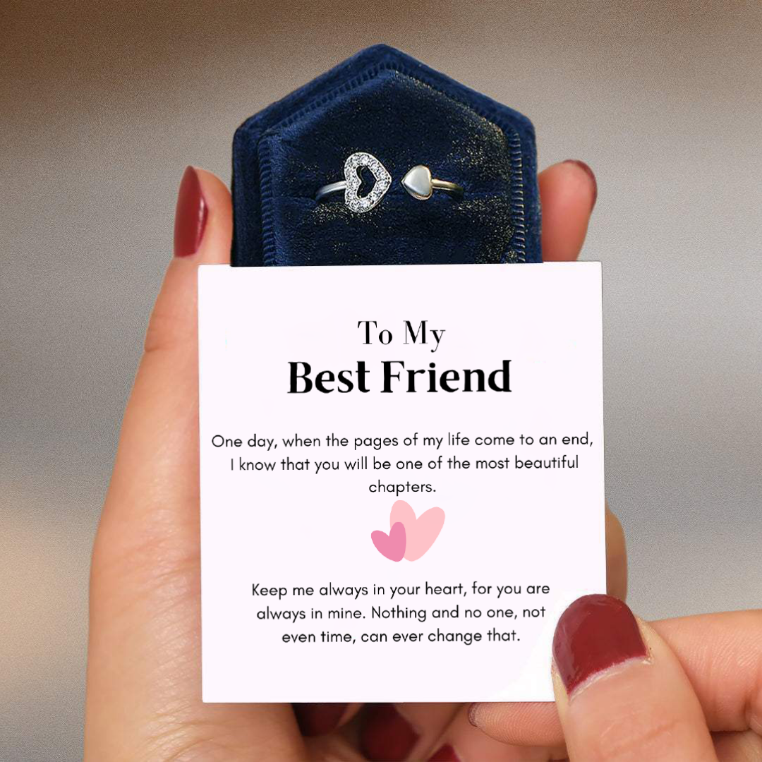 TO MY BEST FRIEND - MOST BEAUTIFUL CHAPTER - STERLING HEART HARMONY RING